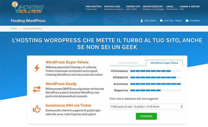 scopri il nostro hosting wordpress veloce a meno di 3€ al mese! performance ottimali, supporto 24/7 e installazione facile per portare il tuo sito web al successo senza svuotare il portafoglio.