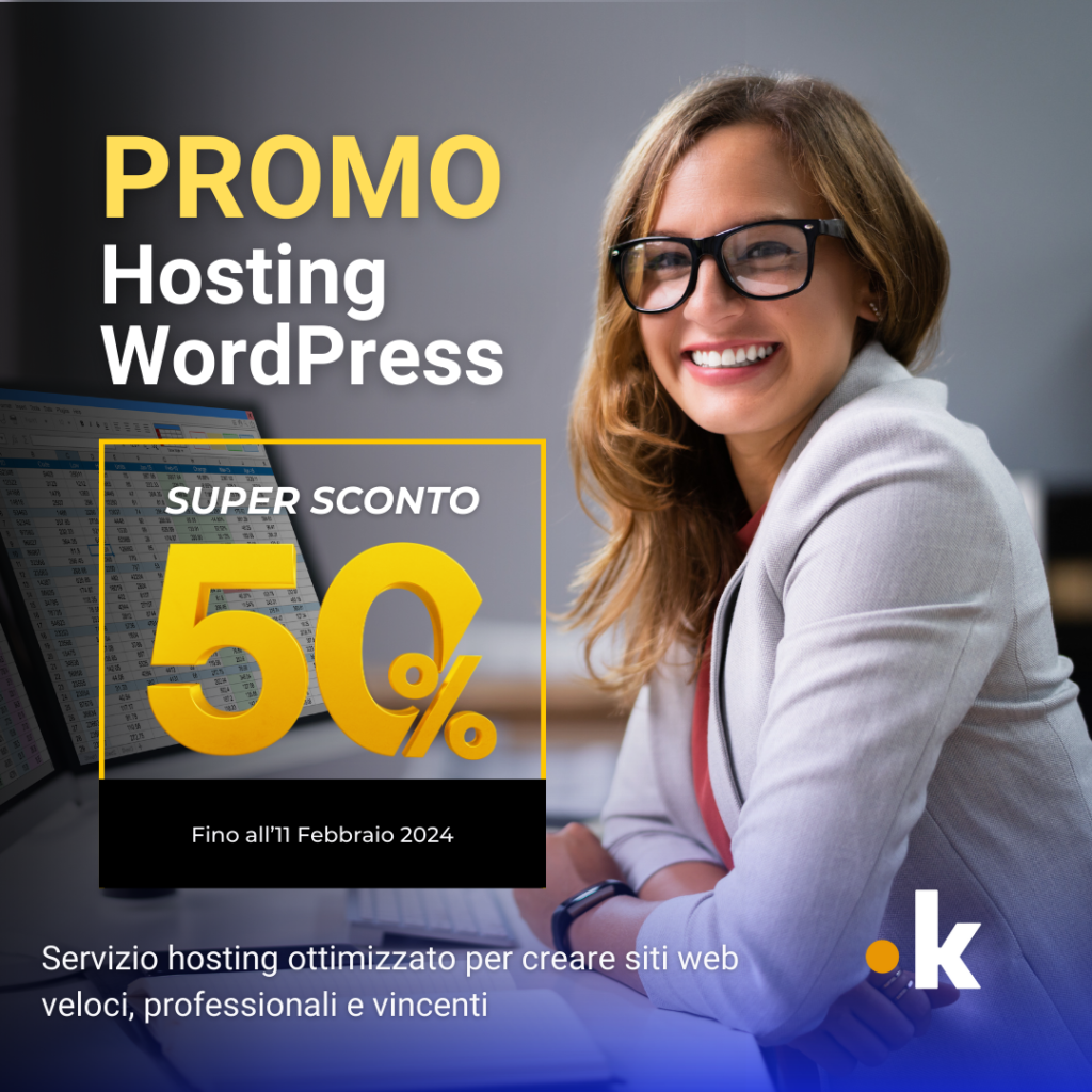 approfitta di sconti imperdibili del 50% sui nostri servizi di hosting per wordpress. velocità, sicurezza e assistenza 24/7 per il tuo sito web. non perdere questa occasione!