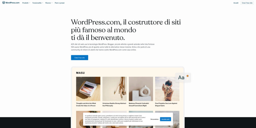 crea un sito wordpress ai gratuito rapidamente e facilmente con i nostri strumenti avanzati basati sull'intelligenza artificiale. perfetto per principianti e professionisti.