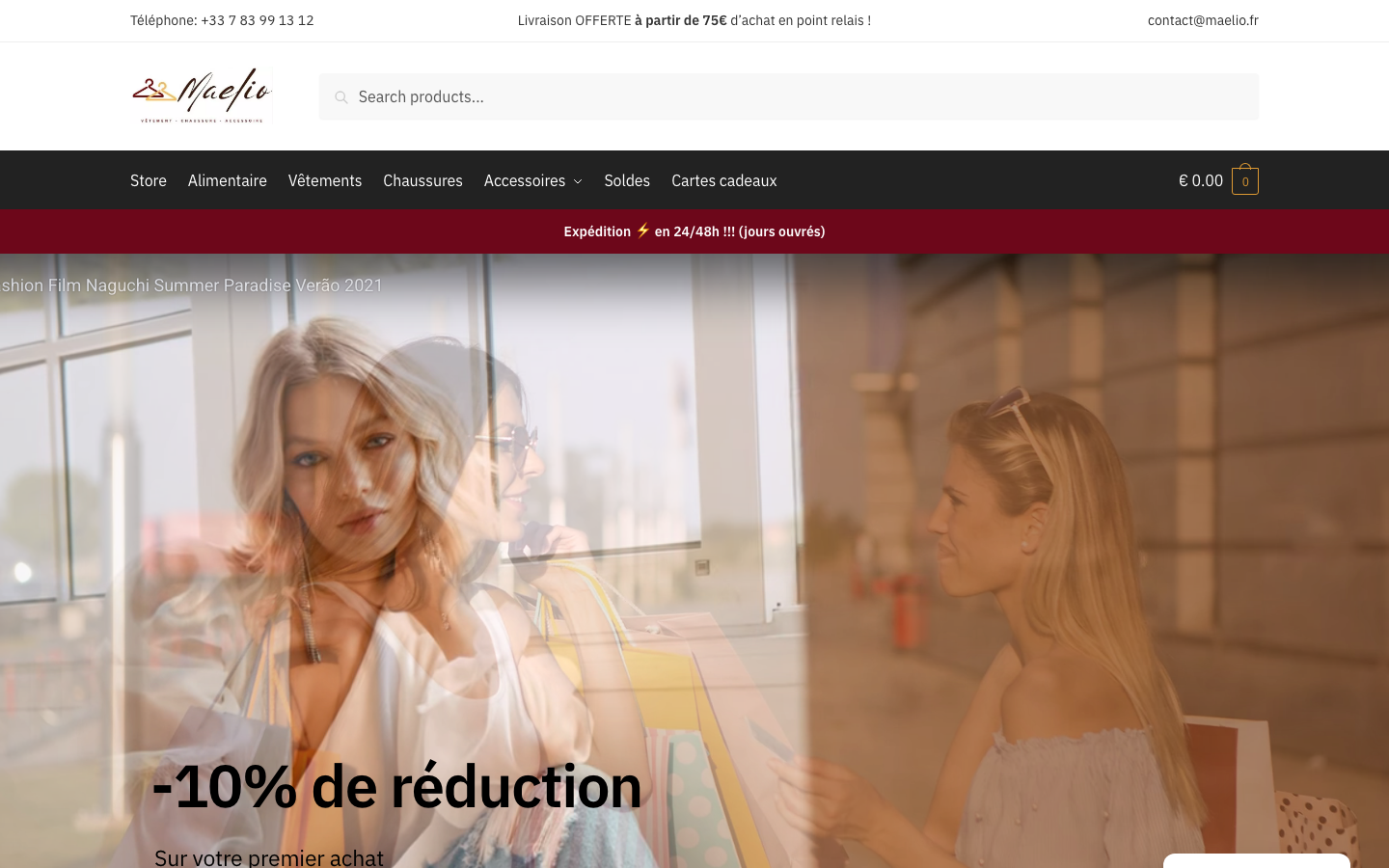 Maelio - Homepage e-commerce moda